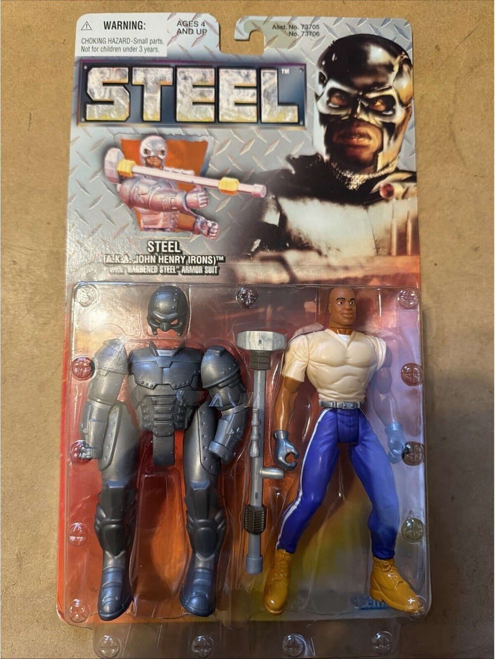 Vtg 1997 Kenner Steel John Henry Irons W/ Hardened Steel Armour Suit NEW SEALED